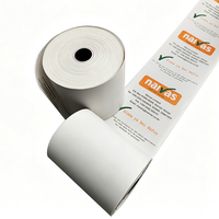 Rouleau de papier thermique pour caisse enregistreuse pré-imprimé avec logo et coordonnées, haute douceur, longue durée de stockage, temps d'impression prolongé