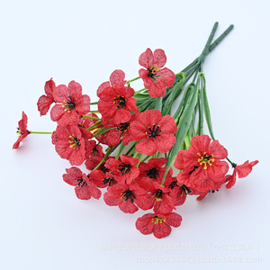 Plantes artificielles en plastique, herbe de printemps verte violette, décorations pour la maison, mariage, extérieur, ornements floraux simulés, verdure artificielle - Product Image 4