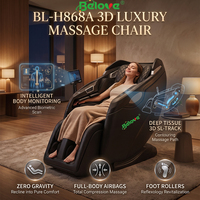 Fauteuil de massage 3D intégral de luxe à gravité zéro avec vibration et pétrissage Shiatsu, doté d'un rouleau pour les pieds, pour usage domestique, avec fonction d'examen IA en usine