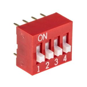 Commutateur DIP NDS-04-V 4 positions, actionneur surélevé, traversant, SPST, 25 mA - Product Image 1