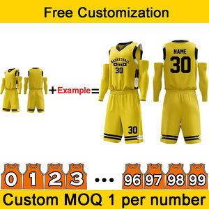カスタムロゴパターンテキスト高弾性大型バスケットボールユニフォームセット男性用通気性速乾性バスケットボールジャージー - Product Image 3