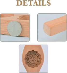 Molde de Madera Tallado a Mano para Pastel Lunar del Festival de Medio Otoño, Herramientas para Hornear Pastel Lunar con Diseño Floral, Molde 3D para Galletas - Product Image 3