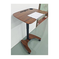 Bureau réglable en hauteur facile à ajuster, bureau en bois manuel, utilisation à domicile, design moderne, table élévatrice debout avec roulettes