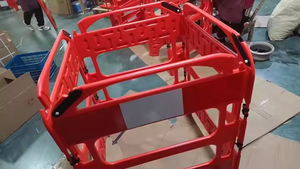 Barrières de sécurité routière pliables en plastique de haute qualité, amovibles et extensibles, pour travaux routiers, couleur rouge - Product Image 4