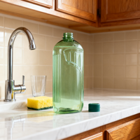 Personnalisation de la marque d'usine 500ml 16oz PET/PE de qualité alimentaire sérigraphié bouteille plate bouteilles de savons liquides de lavage des mains
