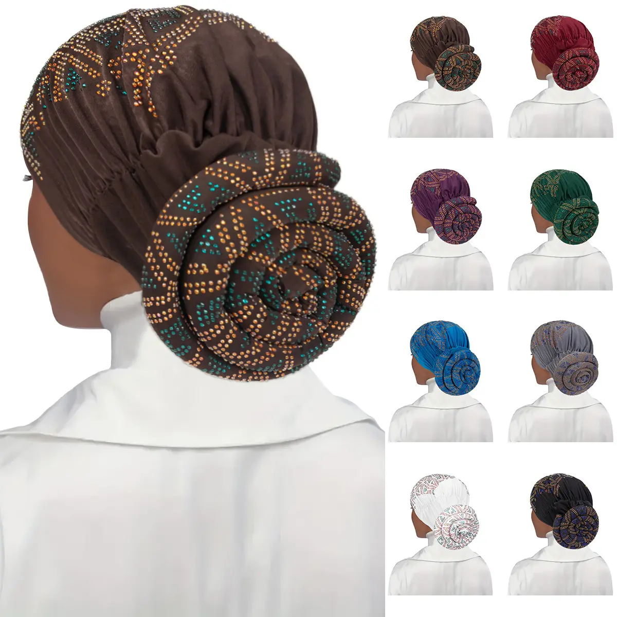 Phong Cách Dân Tộc Headwrap Hat Đàn Hồi Hồi Giáo Tua Bin Hot Khoan Ngọt Ngào Snare Phụ Nữ Turban Hat