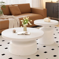 Table basse ronde de style nordique moderne, plateau en bois avec structure en bois, meubles portables en métal pour salle à manger, salon, hôtels