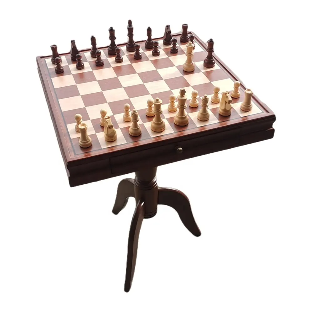 Plateau de jeu d'échecs, classique et personnalisé, style ancien, table de dames, en bois, haut de gamme