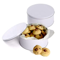 Boîte à gâteau ronde en métal blanc pour la pâtisserie, boîte à biscuits, boîte à tiramisu avec couvercle, vente en gros d'usine
