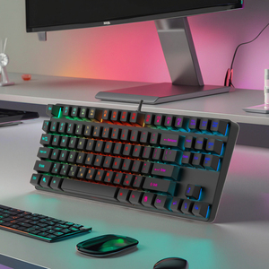 Teclado de gran oferta 60 por ciento RGB LED retroiluminado Teclado mecánico Teclado Gamer con cable inalámbrico ergonómico para juegos - Product Image 2