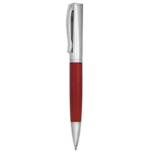 Bolígrafo Cromado con Cuerpo Metálico Rojo y Clip, Instrumento de Escritura - Product Image 1