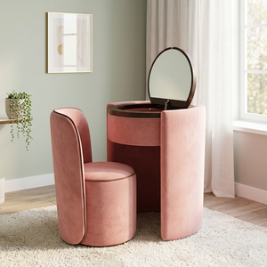 Minimalist Multifunctional Vanity with Lighted Mirror and Storage-Modern Design for Small Bedroom Spaces - Product Image 2