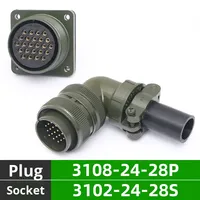 Prise mâle/femelle étanche à 24 broches, contacts en cuivre 10A, 3108A24-28S/3102A24-28P