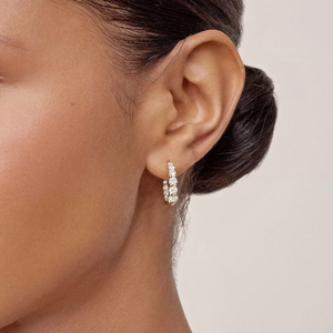 ต่างหูแบบห่วงประดับเพชรทรงกลม 2 กะรัต ผลิตในห้องปฏิบัติการ ระดับคุณภาพสูง ดีไซน์เก๋ไก๋ สำหรับผู้หญิง เครื่องประดับหรูหรา ระยิบระยับ - Product Image 6