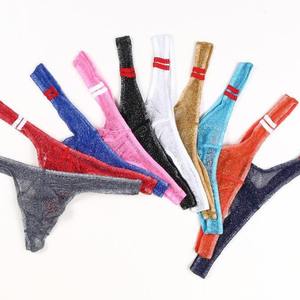 Culottes transparentes <span class=keywords><strong>ultra</strong></span> sexy en nylon pour hommes, respirantes, scintillantes, taille basse, style <span class=keywords><strong>bikini</strong></span>, string <span class=keywords><strong>transparent</strong></span>, vente en gros - Product Image 5