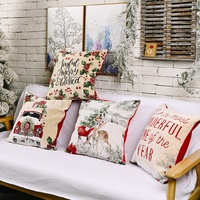 Housse de coussin WUJI de style jacquard classique de Noël, motif arbre et cerf, hiver, 100% polyester, 46 cm x 46 cm, pour salon