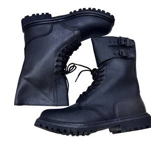 รองเท้าบูท TSB100 715 สีดำ รุ่น Black Ranger หนังแท้ทั้งคู่ พื้นยาง Goodyear ตาข่ายป้องกันการสึกหรอ รองเท้าบูทสำหรับการต่อสู้ที่แข็งแรงทนทาน - Product Image 1