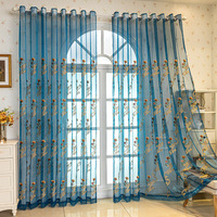 Rideaux Voilages Haut de Gamme Yuheng Style Européen Brodés en Polyester Personnalisables Toutes Saisons avec Corde, Prêts à Poser, Vente en Gros de Chine