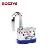 Cadenas de sécurité en acier inoxydable laminé BOZZYS OEM BD-J41, anse en acier trempé, antivol, avertissement, couleur personnalisée, clé maîtresse