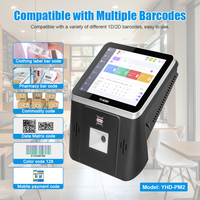 Système de point de vente tout-en-un avec écran tactile de 8 pouces, lecteur de codes-barres intégré, compatible Windows et Android, montage mural, certifié CE, FCC et RoHS