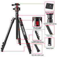 Trépied Monopode Professionnel ZOMEI Q173 en Alliage d'Aluminium avec Rotule, Support pour Appareil Photo Reflex Numérique et Projecteur, Photographie
