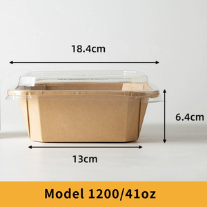 Vuông bát giác 1200ml 41oz jiehui nhà máy bán sỉ phân hủy sinh học dùng một lần giấy kraft thực phẩm thùng carton & bát tùy chỉnh in - Product Image 2