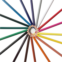 Crayons de couleur en plastique en forme d'engrenage - 18 couleurs/boîte (personnalisables) non solubles, certifiés ASTM et EN71 ISO, vente directe d'usine