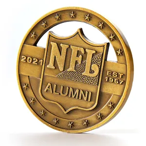 美国名人堂超级碗NFL镂空激光硬币