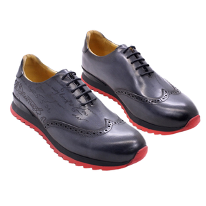 Zapatos de Cuero Vacuno Genuino para Hombre, con Cordones, Diseño de Letras con Láser, Estilo Casual Moderno para Fiestas, Venta al por Mayor - Product Image 1