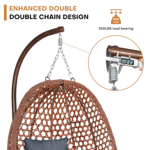 Fauteuil <span class=keywords><strong>suspendu</strong></span> en rotin PE moderne Chaise balançoire pliante en osier pour le patio - Product Image 3