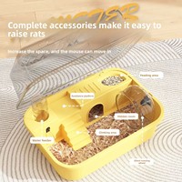 Cage à hamster en plastique transparente panoramique de luxe, villa à double étage, extra-large, portable, facile à nettoyer, détachable pour animaux de compagnie