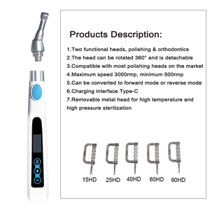 Motor Eléctrico Endo 2 en 1 para Ortodoncia y Pulido Dental, Rotación de 360° °   Motor Dental con Cabezal Metálico Removible, Equipo Dental - Product Image 2