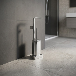 Gessi iSpa Bathroom <b>Accessories</b> Set with Toilet Brush and Holder Plus Toilet Paper Holder, Refined and Minimalist Bathroom Look - Product Image 3