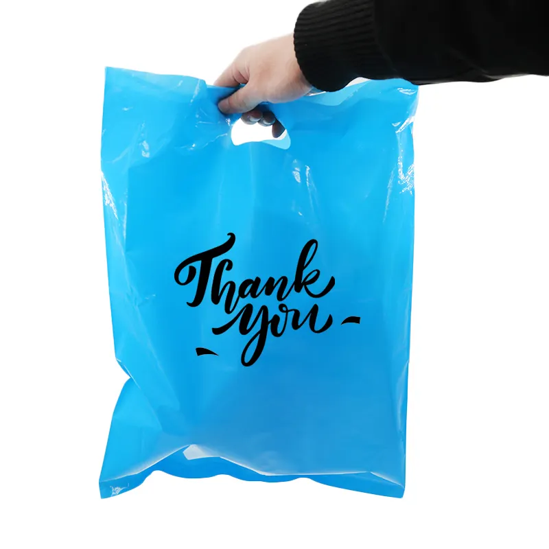 高品質最高の価格エコパーソナライズポリプラスチックダイカットハンドルビニール袋衣料用