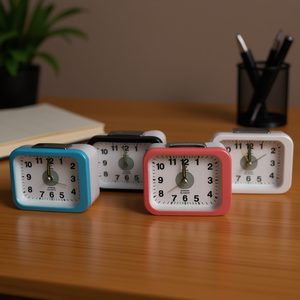 <b>Desk</b> <b>Clock</b> Silent Quartz Alarm <b>Clock</b> Square Design Multiple Colors For Home Office Use - Product Image 3