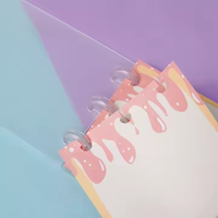 Carnet Kawaii Mini Discbound, design vertical portable personnalisé, petit journal avec pages intérieures colorées