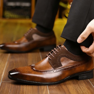 Chaussures Oxford légères pour hommes en cuir PU et daim gaufré, respirantes, antidérapantes, à lacets, pour mariage, soirée, printemps-été - Product Image 2