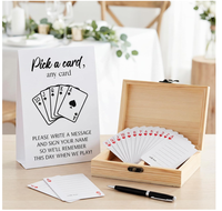 Ensemble de 57 cartes de jeu personnalisées pour livre d'or de mariage avec boîte en bois – Alternative classique au livre d'or de mariage blanc