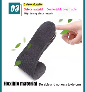 3-7.5cm Chaussures noires unisexes Augmentation de la hauteur Semelle intérieure Coussin d'air Semelles coussinets invisibles pour chaussures Hommes/Femmes - Product Image 4