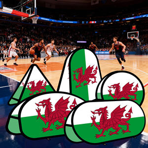 Banner emergente en forma de frijol de <span class=keywords><strong>Gales</strong></span>, patrones personalizados para pastizales al aire libre, promoción de campaña publicitaria, incluye clavos de hierro - Product Image 3