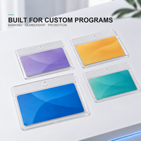 Porte-cartes PVC personnalisé transparent avec dos givré, pochette pour cartes bancaires à chargement par le haut, trou de suspension, impression OEM