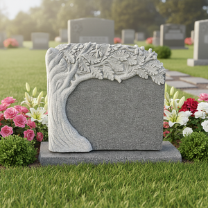 Stèles funéraires floraux personnalisés, artisanaux, traditionnels américains, monuments commémoratifs pour cimetière - Product Image 1