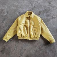 Blousons en cuir pour homme, style baseball bomber, amples, avec bas élastique, personnalisables par broderie