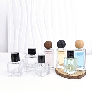 Bán buôn chai nước hoa thủy tinh trong các kích cỡ khác nhau (30ml 35ml 50ml 60ml 100ml) hình chữ nhật vuông với nắp che mỹ phẩm - Product Image 1