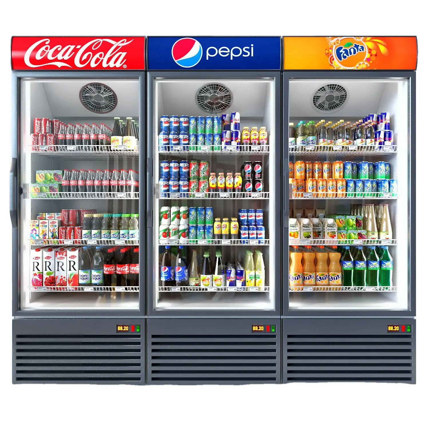convenience store drink cooler storage fridge 2 door chiller refrigeration equipment