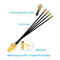 Câble adaptateur RF 4 SMA vers 4 U.FL RF1.13/RF0.81 50 OHM DC-6GHz Extension d'antenne WIFI Jumper