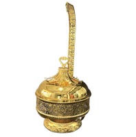 Chauffe-plat de luxe plaqué or d'une capacité de 8 litres pour cuisinière à buffet et marmite à alcool de restaurant