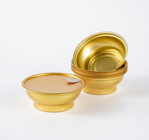Bol en aluminium doré toutes capacités avec couvercle en plastique PET, écologique, qualité alimentaire, pour soupes ou autres usages, <span class=keywords><strong>prix</strong></span> de gros - Product Image 6