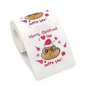 Забавный Рождественский дизайн, печатная туалетная бумага для рождественской туалетной бумаги