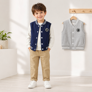 Nouveau Gilet Polaire Garçon 2026 – Veste <span class=keywords><strong>Sans</strong></span> <span class=keywords><strong>Manches</strong></span> Boutonnée Simple pour Enfants – Vêtement d'Extérieur Décontracté et Chaud pour l'Hiver – Couche Douce pour Superposer - Product Image 2